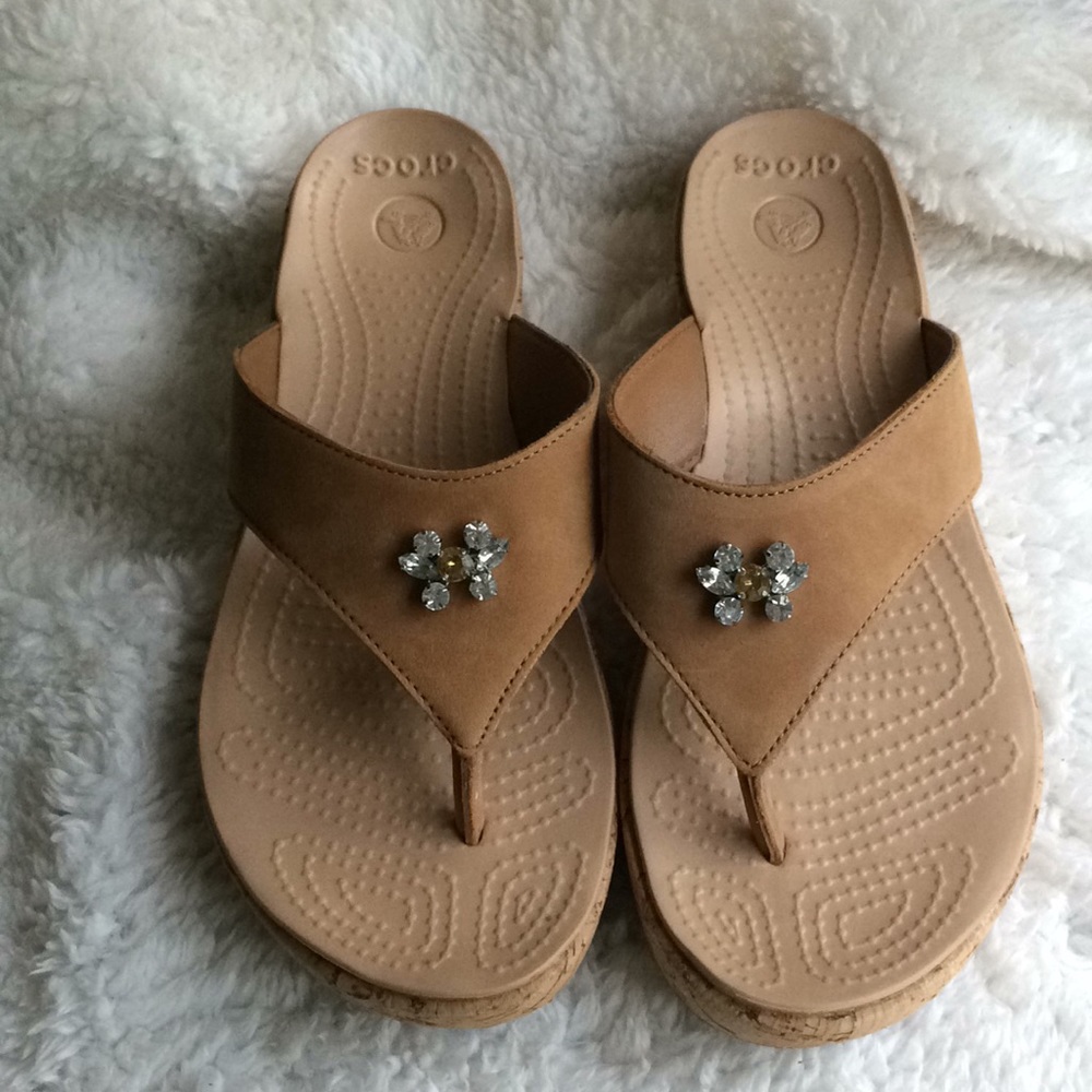 Crocs A-Leigh Embellished Flip Flip Sandals